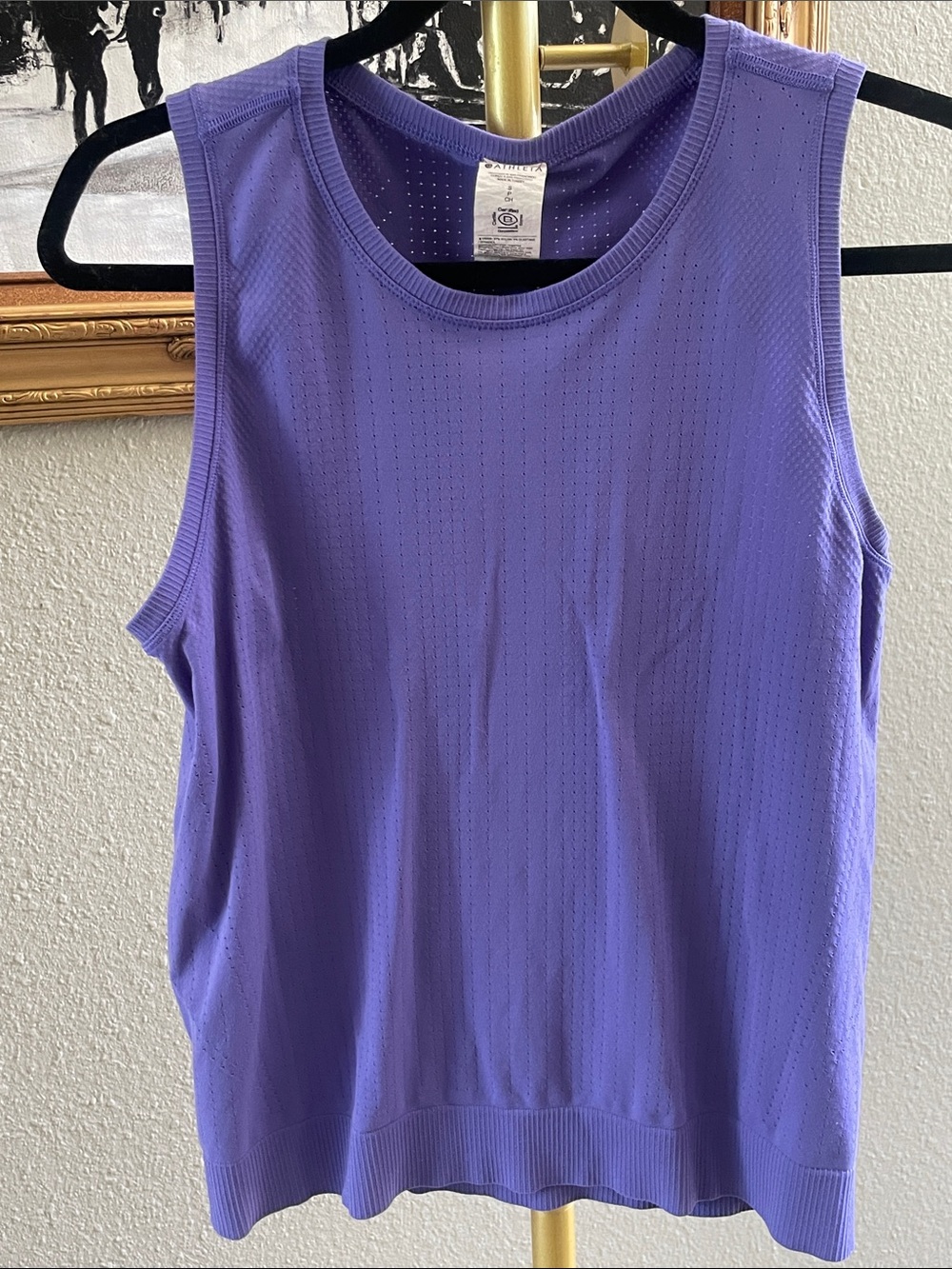 Purple Sleeveless Knit Tank Top - Athletic Basics small